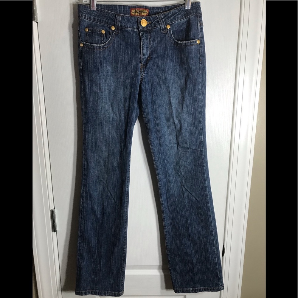 ❌SOLD Boom Boom Jeans sz 11 cold buttons and embro